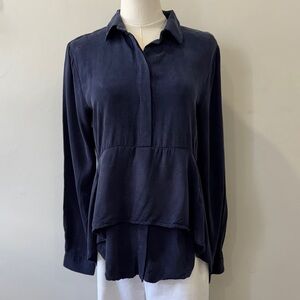 Wren & Willa Silk Blend Top – Size Small, Double Layer High-Low